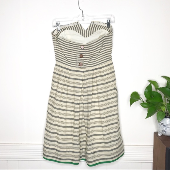Maeve Anthro Changing Stripes Dress Linen Pockets - Picture 3 of 11